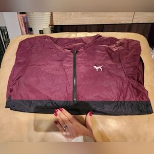Pink by Victoria's Secret deep purple and black pullover windbreaker